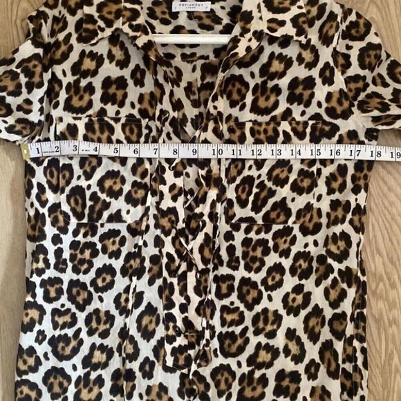 Mob Wife Tunic Dress EQUIPMENT Leopard Print Cotton Effortless French Chic - Picture 9 of 14